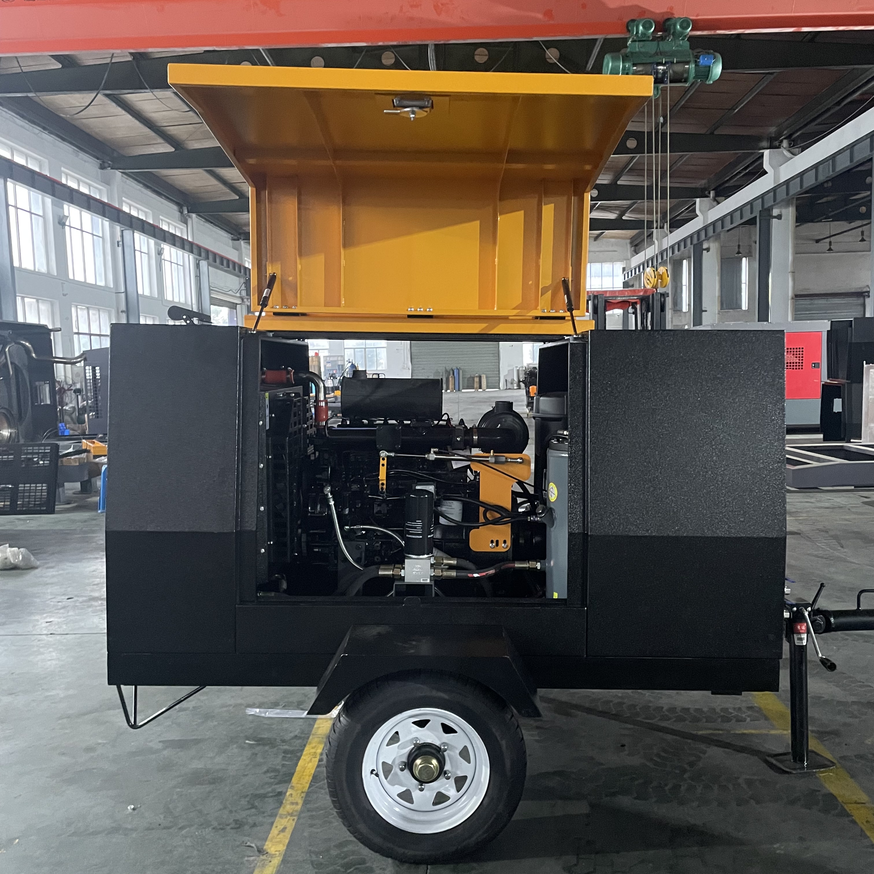 Screw Diesel Air Compressor 185 Cfm Air Compressor Diesel Portable Mining Air Compressor Diesel Engine 185Cfm Jack Hammer