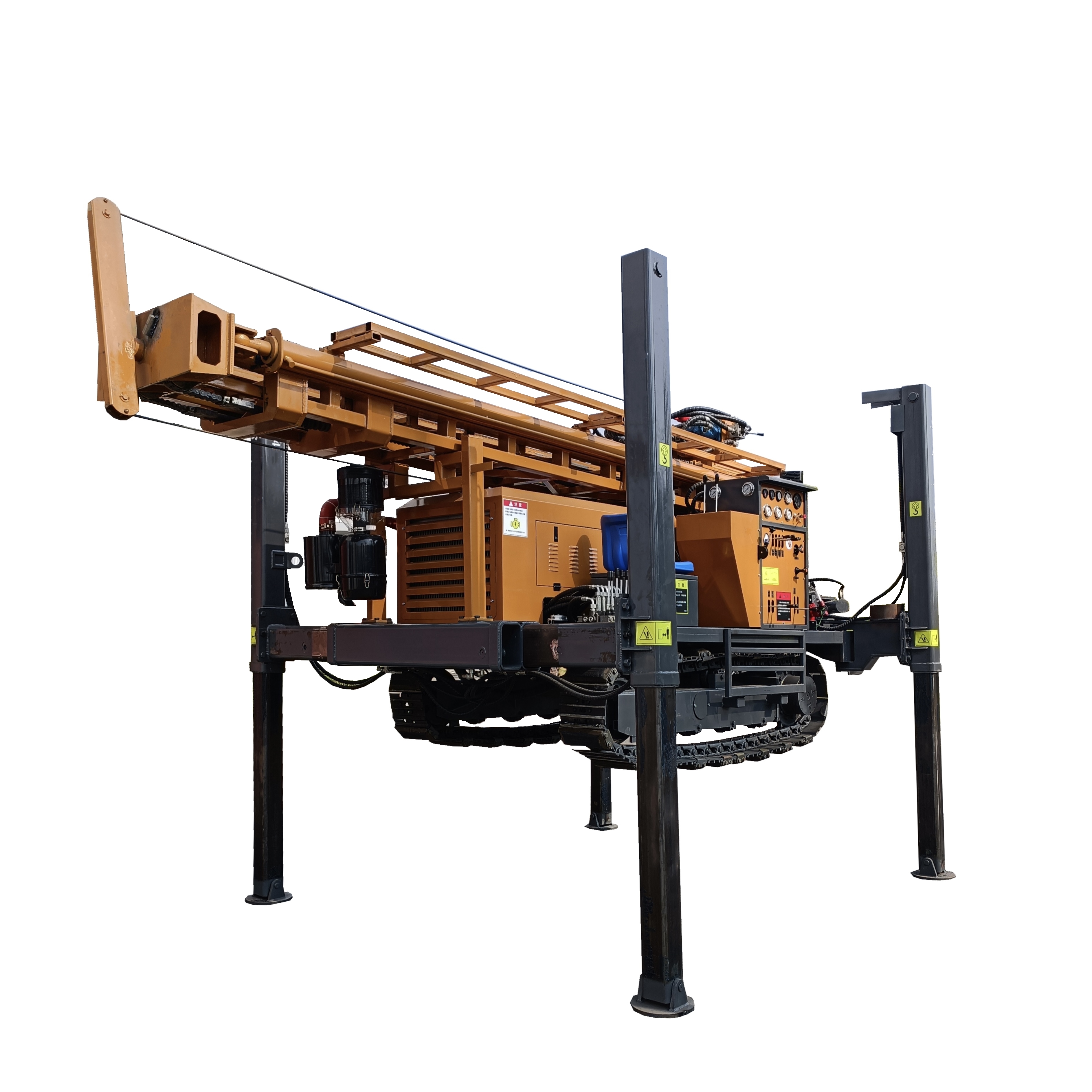 YLZJ350A Light Machine 300 Meter Depth Yucahi 91KW Water Well Drill Rig Pump Air Compressor 350Meter