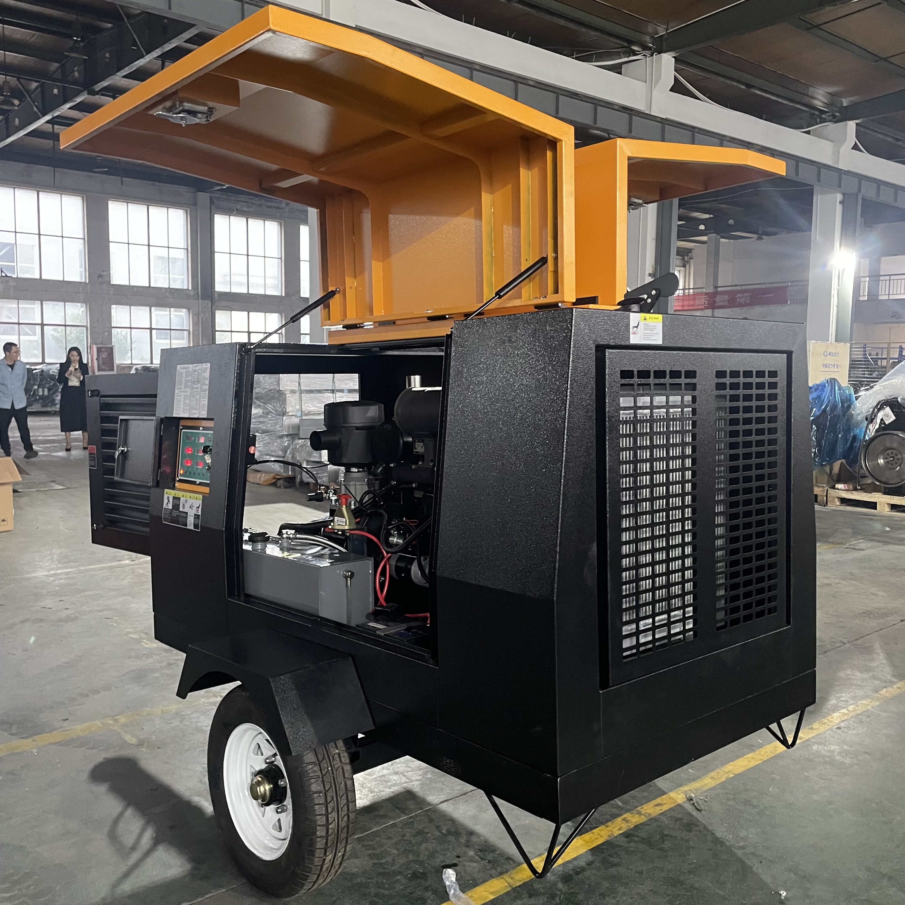 Screw Diesel Air Compressor 185 Cfm Air Compressor Diesel Portable Mining Air Compressor Diesel Engine 185Cfm Jack Hammer