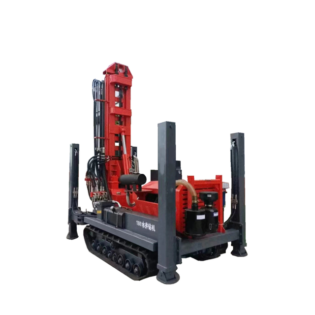 China 300m crawler mounted diesel engine driven borehole DTH pneumatic water drilling rig machine well drilling rig